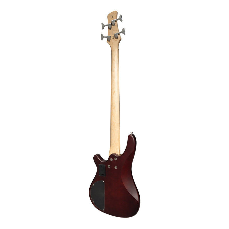 JD-150A-STBN-J&D Luthiers 4-String T-Style Contemporary Active Electric Bass Guitar (Satin Brown Stain)-Living Music