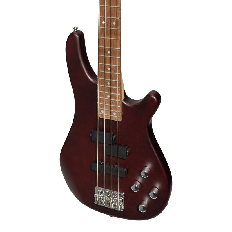 JD-150A-STBN-J&D Luthiers 4-String T-Style Contemporary Active Electric Bass Guitar (Satin Brown Stain)-Living Music