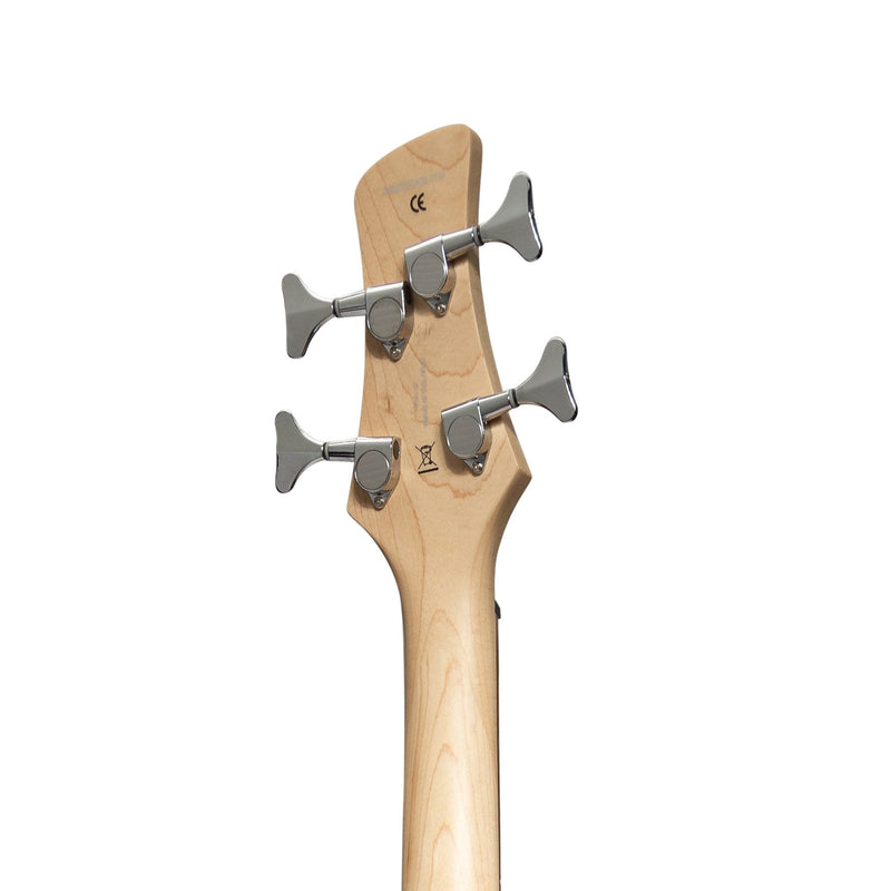 -J&D Luthiers 4-String T-Style Contemporary Active Electric Bass Guitar (Satin Brown Stain)-Living Music