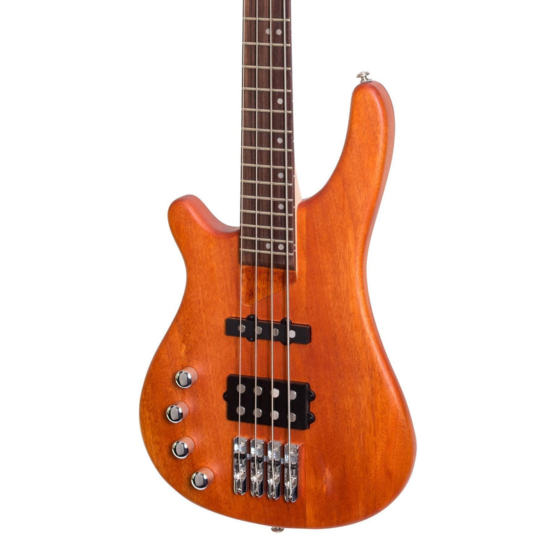 -J&D Luthiers 4-String T-Style Contemporary Active Left Handed Electric Bass Guitar (Natural Satin)-Living Music