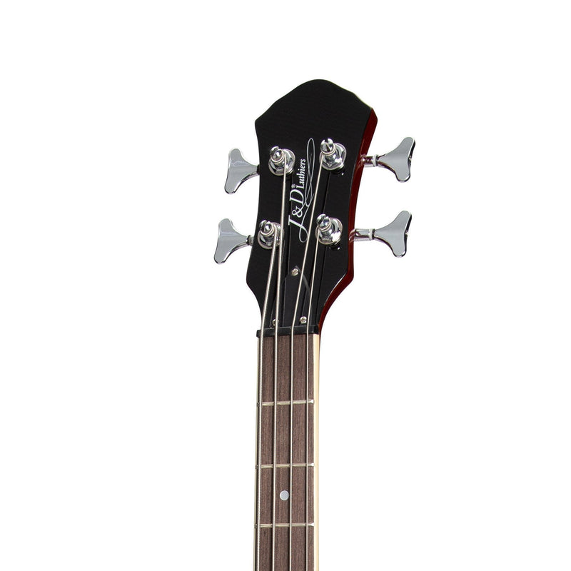 -J&D Luthiers 4-String Violin-Style Electric Bass Guitar (Honey Burst)-Living Music