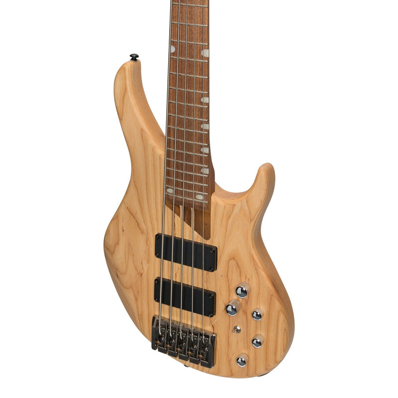 -J&D Luthiers '48 Series' 5-String Contemporary Active Electric Bass Guitar (Natural Satin)-Living Music