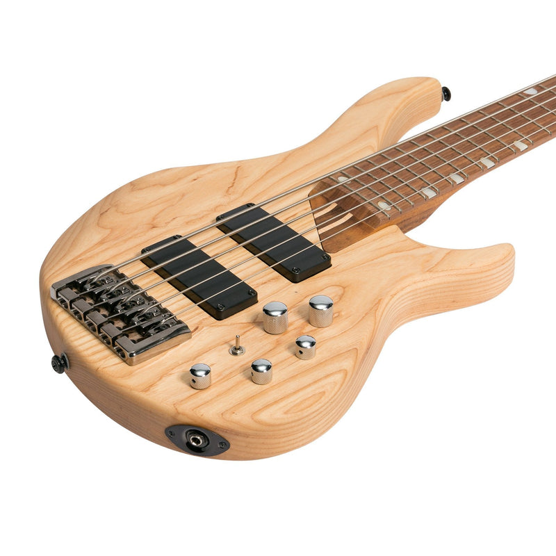 -J&D Luthiers '48 Series' 5-String Contemporary Active Electric Bass Guitar (Natural Satin)-Living Music