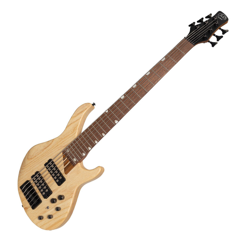 -J&D Luthiers '48 Series' 6-String Contemporary Active Electric Bass Guitar (Natural Satin)-Living Music