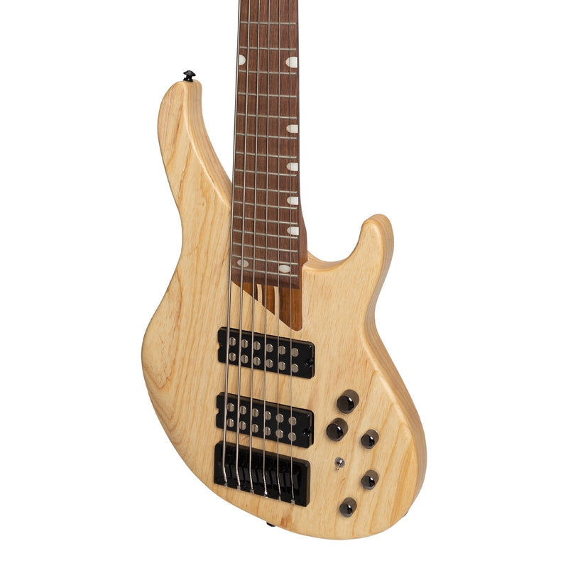 -J&D Luthiers '48 Series' 6-String Contemporary Active Electric Bass Guitar (Natural Satin)-Living Music