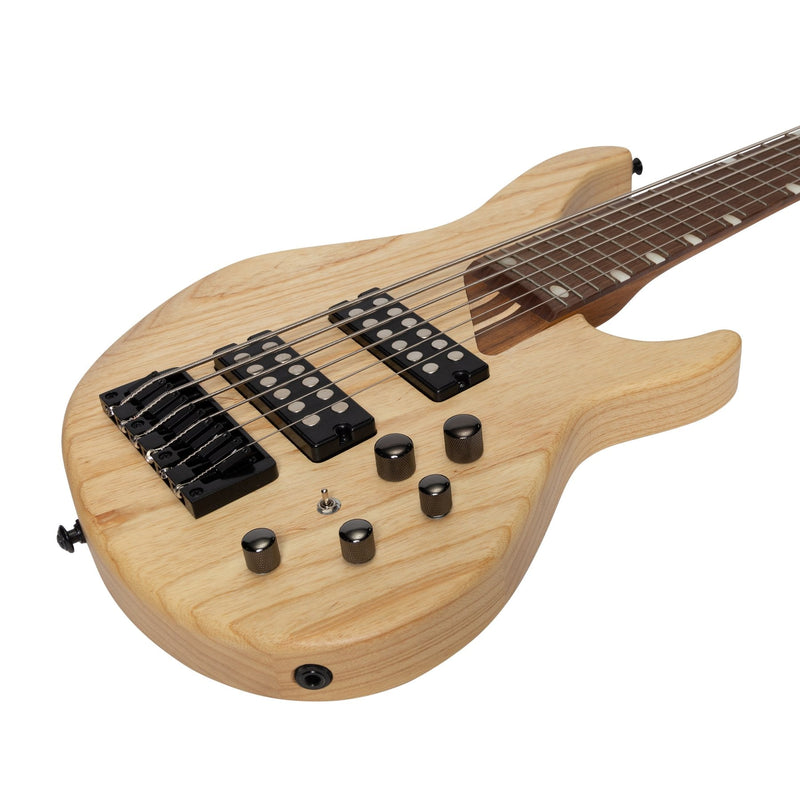 -J&D Luthiers '48 Series' 6-String Contemporary Active Electric Bass Guitar (Natural Satin)-Living Music