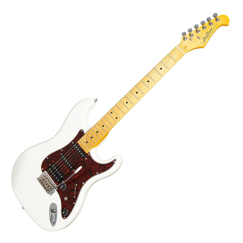 JD-ST21-WHT-J&D Luthiers 'HSS' ST-Style Electric Guitar (White)-Living Music