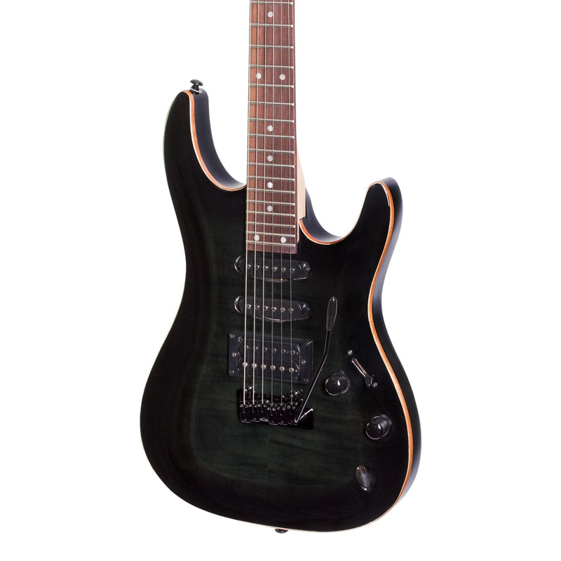 -J&D Luthiers IE9 Contemporary Electric Guitar (Transparent Black)-Living Music
