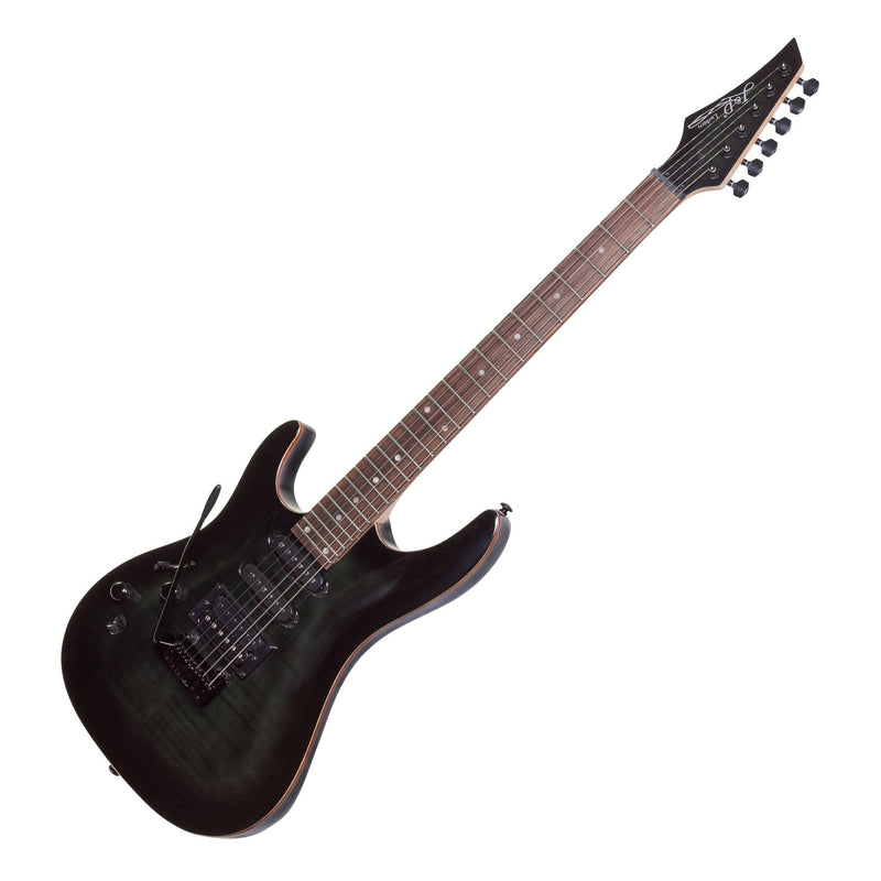 -J&D Luthiers IE9 Contemporary Left Handed Electric Guitar (Transparent Black)-Living Music