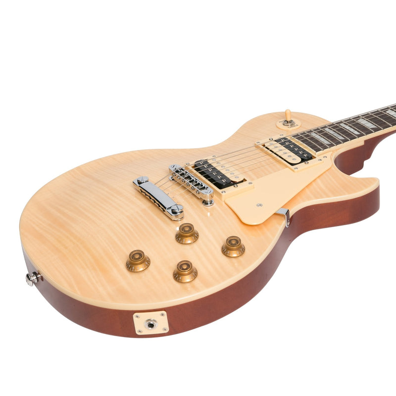 JD-LP2-NA/C-J&D Luthiers LP-Custom Style Electric Guitar (Natural)-Living Music