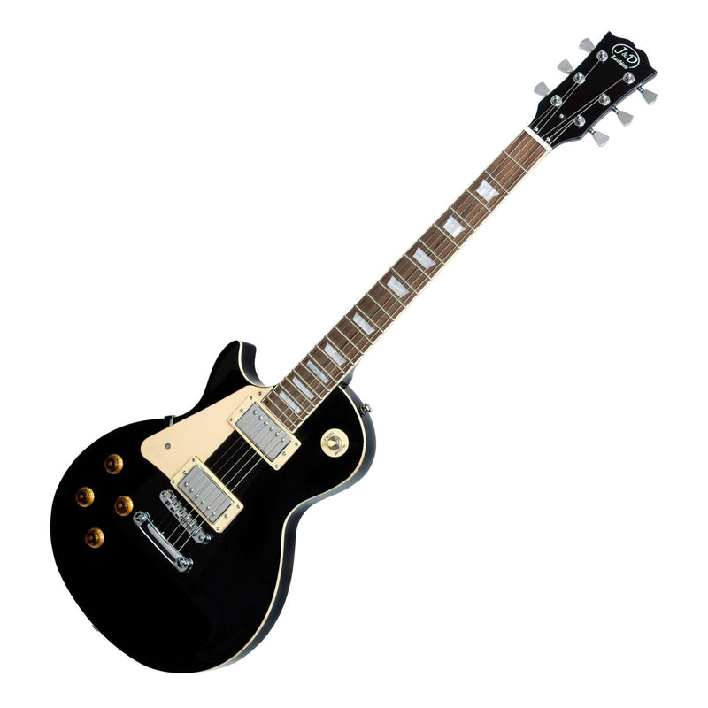 -J&D Luthiers LP-Style Left Handed Electric Guitar (Black)-Living Music