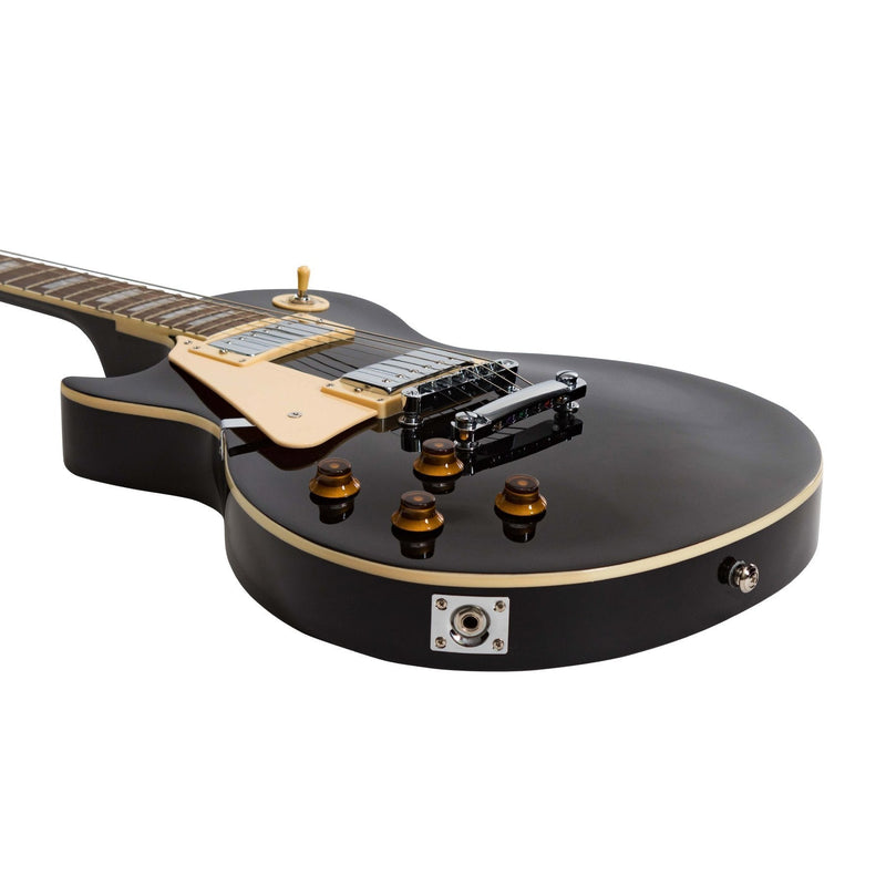 -J&D Luthiers LP-Style Left Handed Electric Guitar (Black)-Living Music