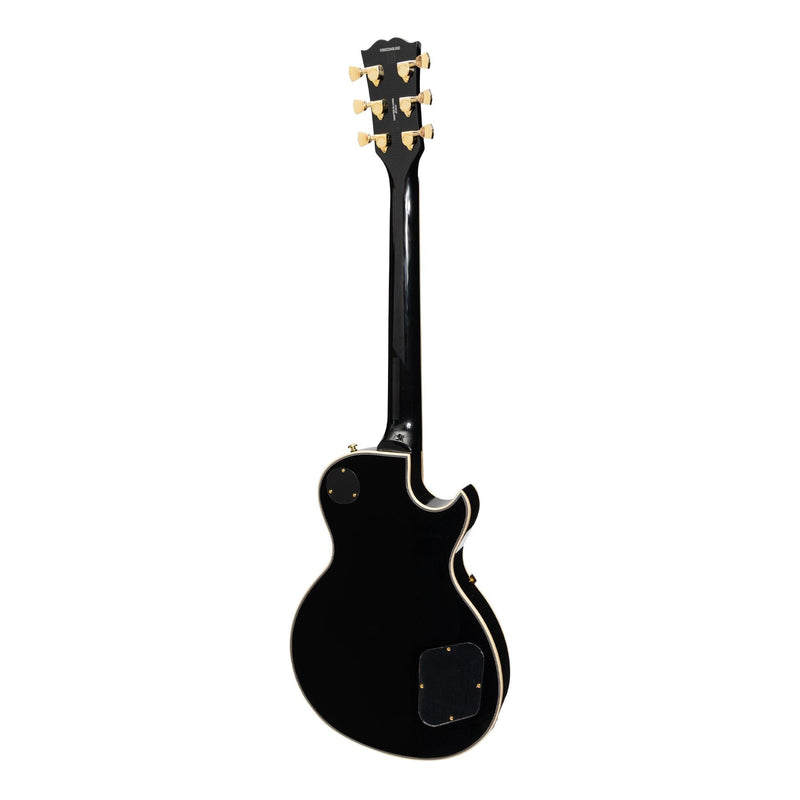 JD-DLCL-BLK-J&D Luthiers Left Handed LP-Custom Style Electric Guitar (Black)-Living Music