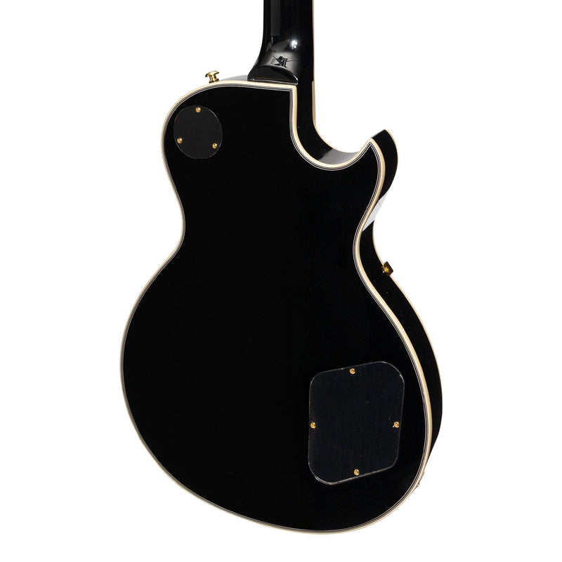 JD-DLCL-BLK-J&D Luthiers Left Handed LP-Custom Style Electric Guitar (Black)-Living Music