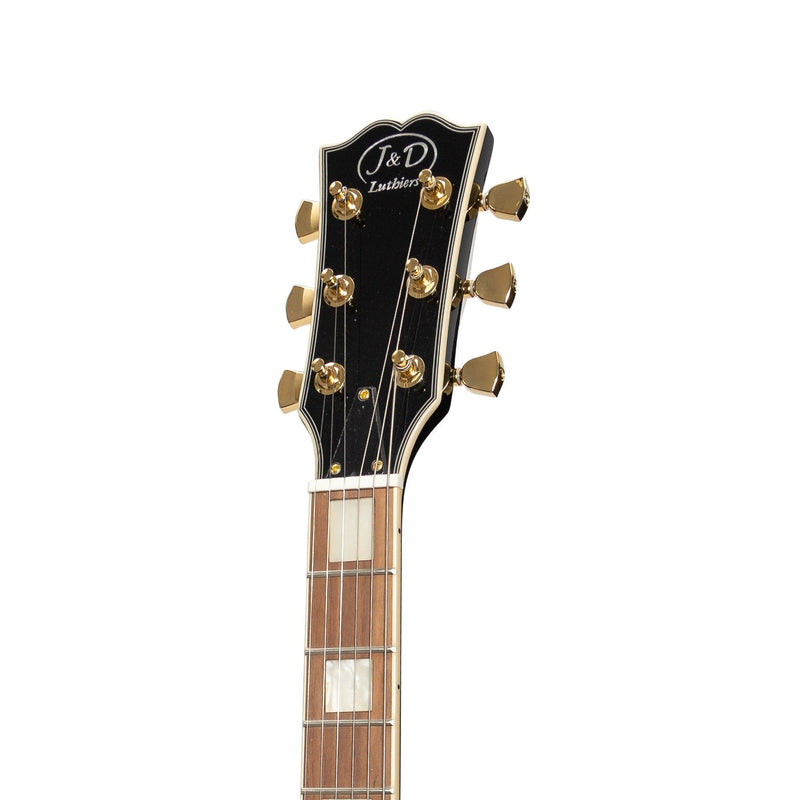 JD-DLCL-BLK-J&D Luthiers Left Handed LP-Custom Style Electric Guitar (Black)-Living Music