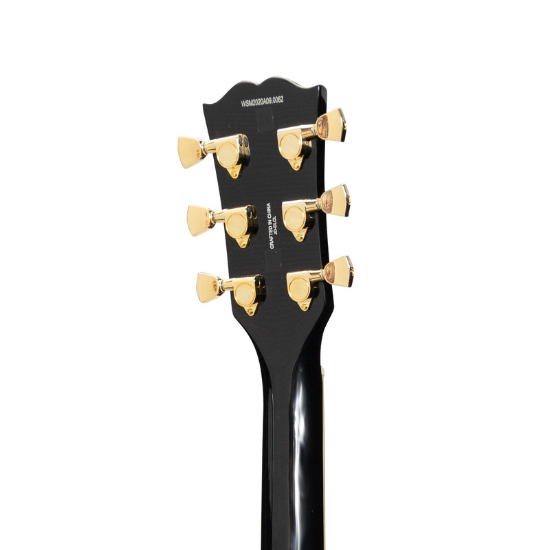 JD-DLCL-BLK-J&D Luthiers Left Handed LP-Custom Style Electric Guitar (Black)-Living Music