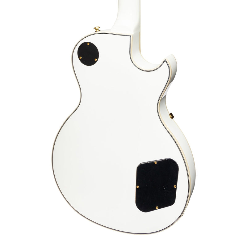 JD-DLCL-WHT-J&D Luthiers Left Handed LP-Custom Style Electric Guitar (White)-Living Music