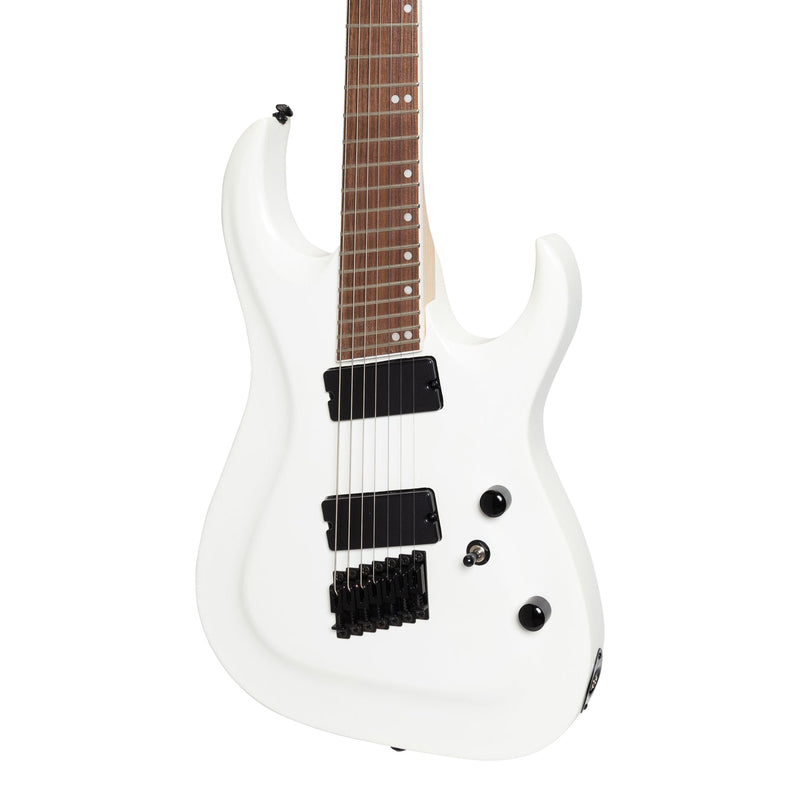 JD-MF7-WHT-J&D Luthiers MF7 7-String Contemporary Multi-Scale Electric Guitar (White)-Living Music