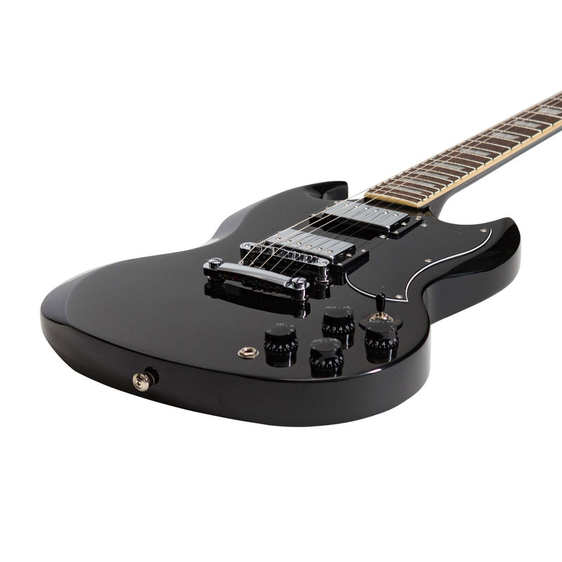 JD-DSG-BLK-J&D Luthiers SG-Style Electric Guitar (Black)-Living Music
