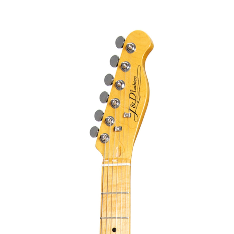 -J&D Luthiers Solid Ash Thinline TE-Style Electric Guitar (Natural Gloss)-Living Music
