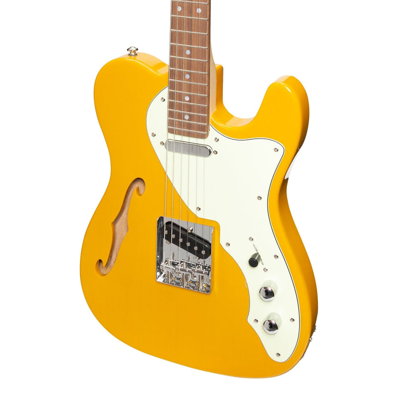 JD-DTLSH-BTS-J&D Luthiers Thinline TE-Style Electric Guitar (Butterscotch)-Living Music