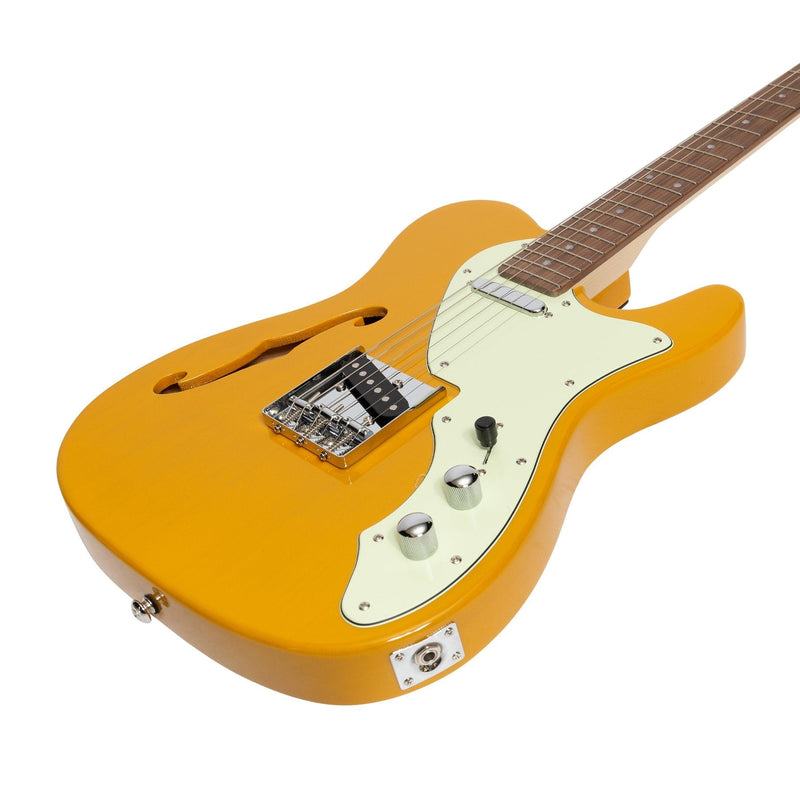 JD-DTLSH-BTS-J&D Luthiers Thinline TE-Style Electric Guitar (Butterscotch)-Living Music