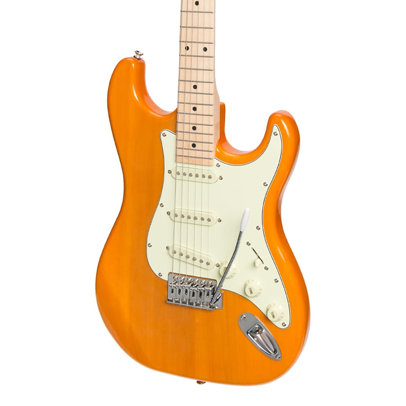 -J&D Luthiers Traditional ST-Style Electric Guitar (Transparent Amber)-Living Music
