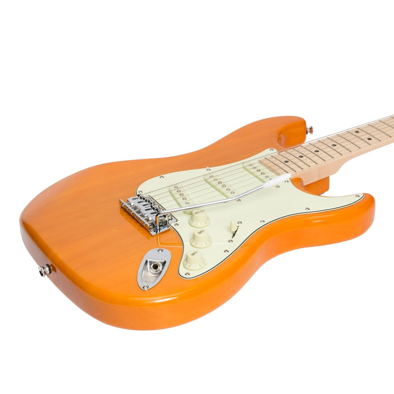 -J&D Luthiers Traditional ST-Style Electric Guitar (Transparent Amber)-Living Music