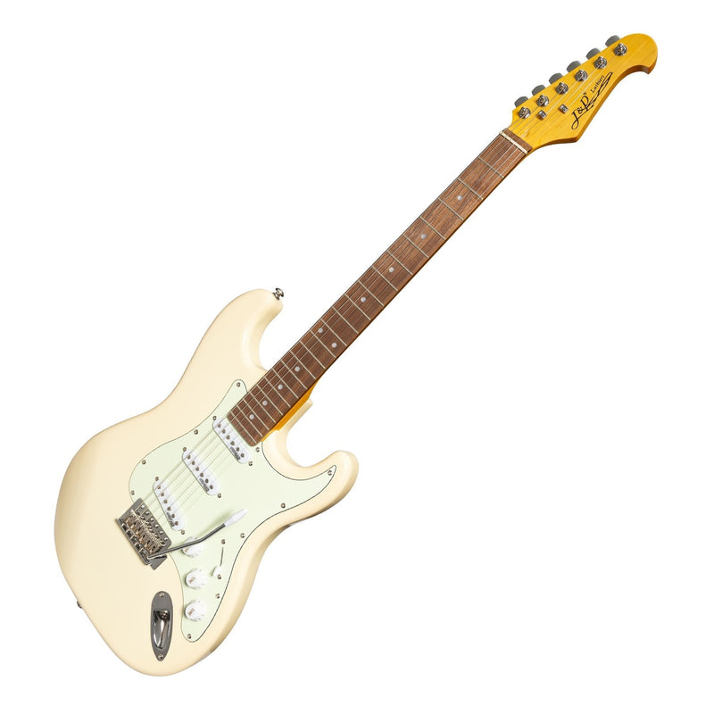 -J&D Luthiers Traditional ST-Style Electric Guitar (Vintage White)-Living Music