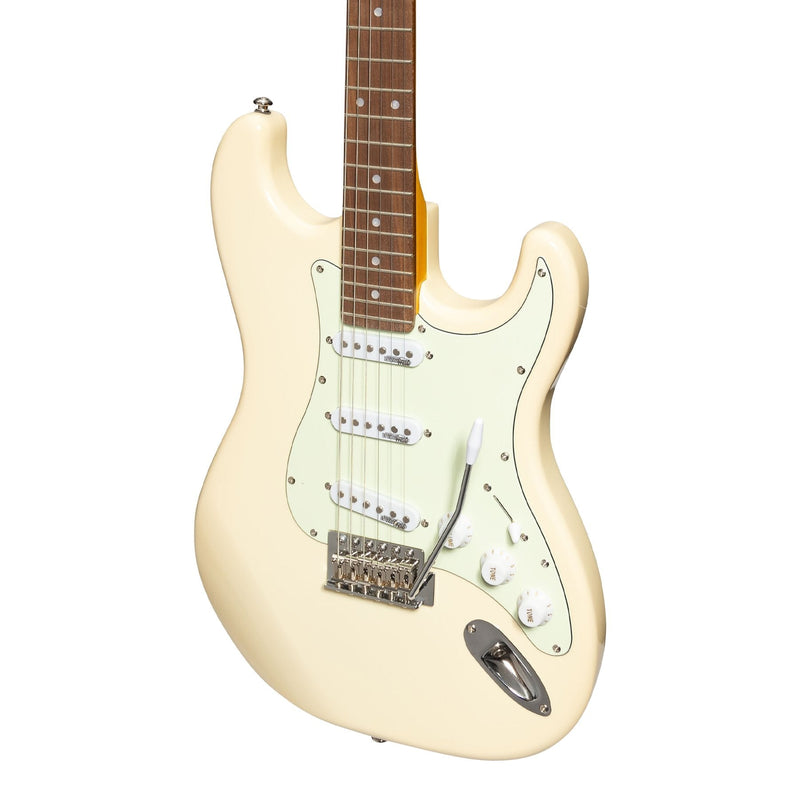 -J&D Luthiers Traditional ST-Style Electric Guitar (Vintage White)-Living Music