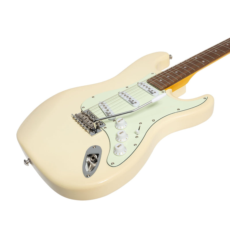 -J&D Luthiers Traditional ST-Style Electric Guitar (Vintage White)-Living Music