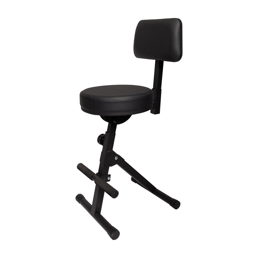 -Fretz KGB-21-BLK Height Adjustable Guitarist Stool-Living Music