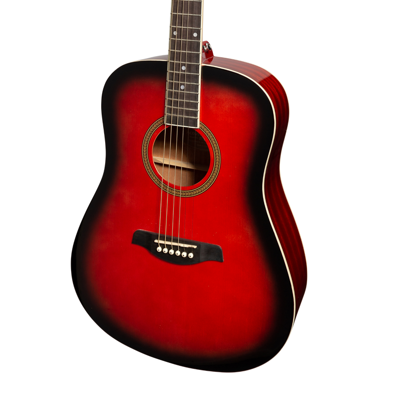 -Lorden Acoustic Dreadnought Guitar Pack (Wine Red)-Living Music