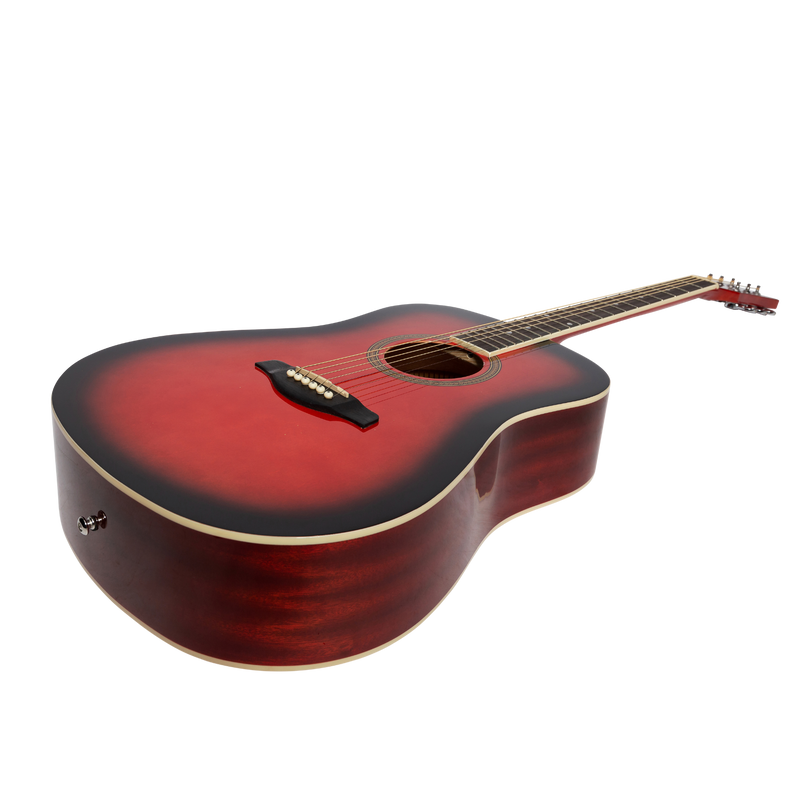 -Lorden Acoustic Dreadnought Guitar Pack (Wine Red)-Living Music