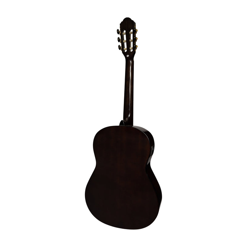 -Martinez 'Slim Jim' G-Series Full Size Classical Guitar with Built-in Tuner (Transparent Blue)-Living Music