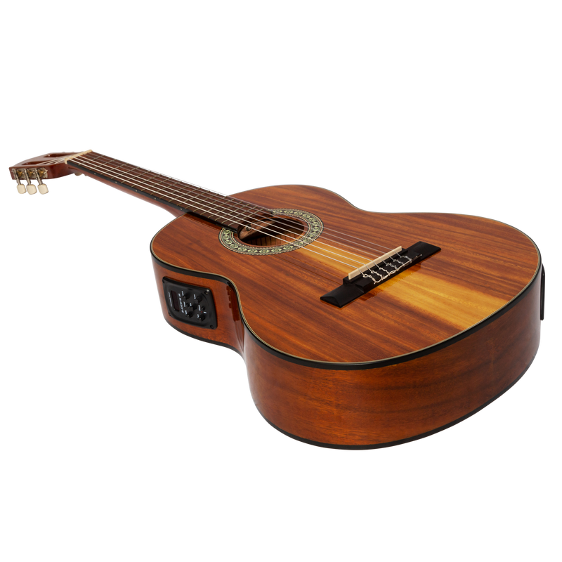 -Martinez '51 Series' 3/4 Size Electric Classical Guitar with Tuner Koa (Gloss)-Living Music