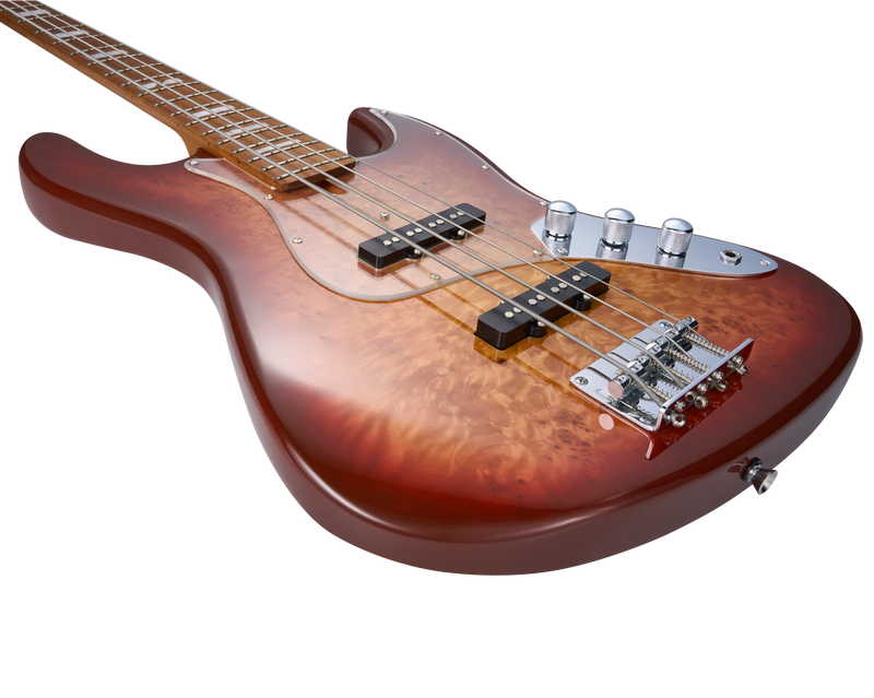 -MOOER MBJ420 JZ-STYLE ELECTRIC BASS GUITAR (RED BURST)-Living Music