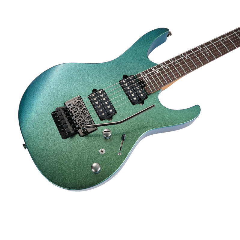 -MOOER MMT100 FLOYD ROSE ELECTRIC GUITAR (AURORA GREEN)-Living Music