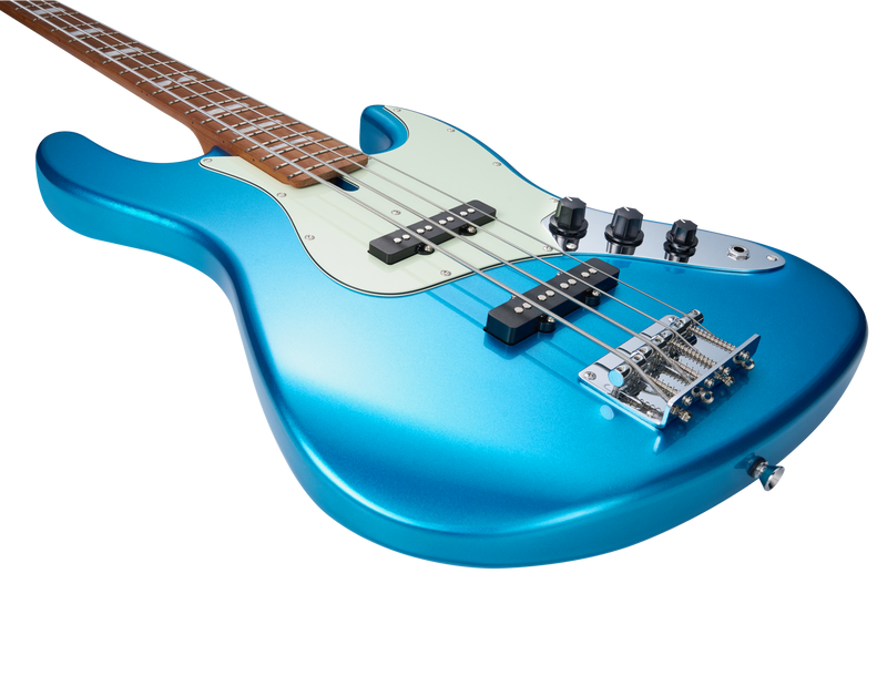 -MOOER MBJ410 JZ-STYLE ELECTRIC BASS GUITAR (METAL BLUE)-Living Music