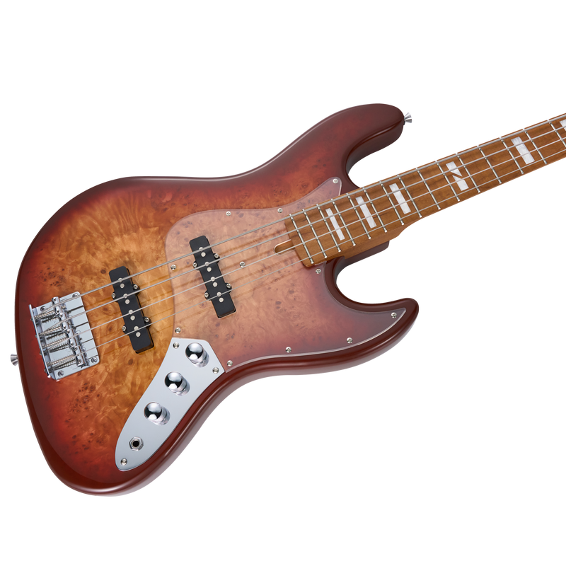 -MOOER MBJ420 JZ-STYLE ELECTRIC BASS GUITAR (RED BURST)-Living Music