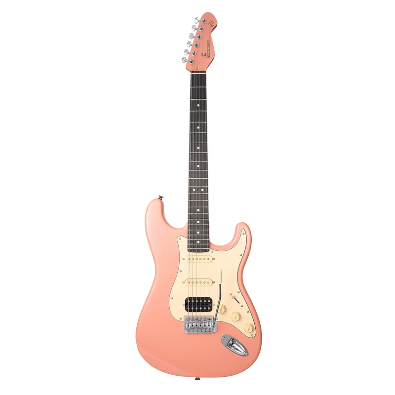 -MOOER MSC10 ELITE ST-STYLE ELECTRIC GUITAR (FLAMINGO PINK)-Living Music