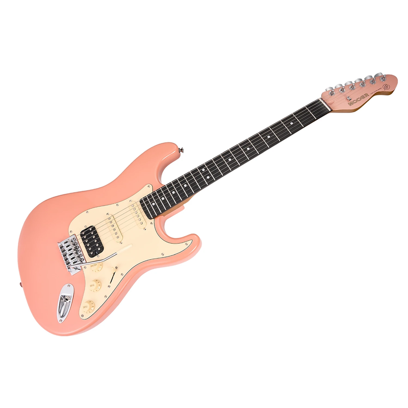 -MOOER MSC10 ELITE ST-STYLE ELECTRIC GUITAR (FLAMINGO PINK)-Living Music