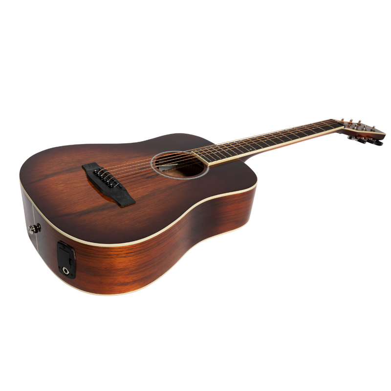 -Martinez '31 Series' Daowood Acoustic-Electric Babe Traveller Guitar (African Brownburst)-Living Music