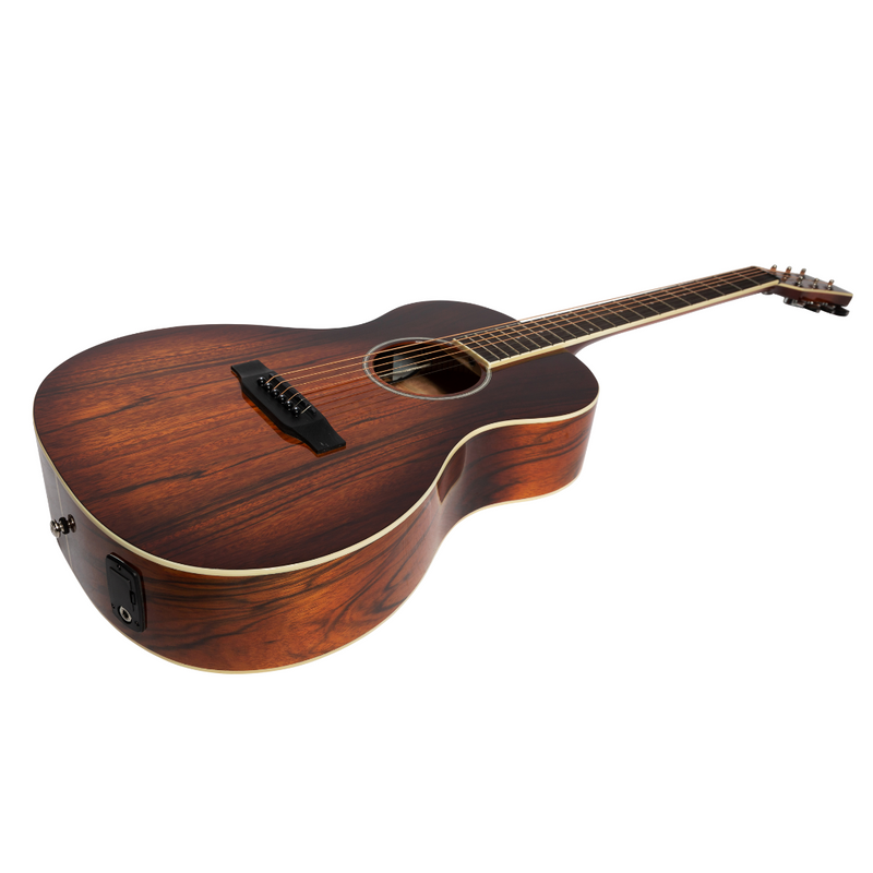 -Martinez '31 Series' Daowood Parlour Acoustic-Electric Guitar (African Brownburst)-Living Music