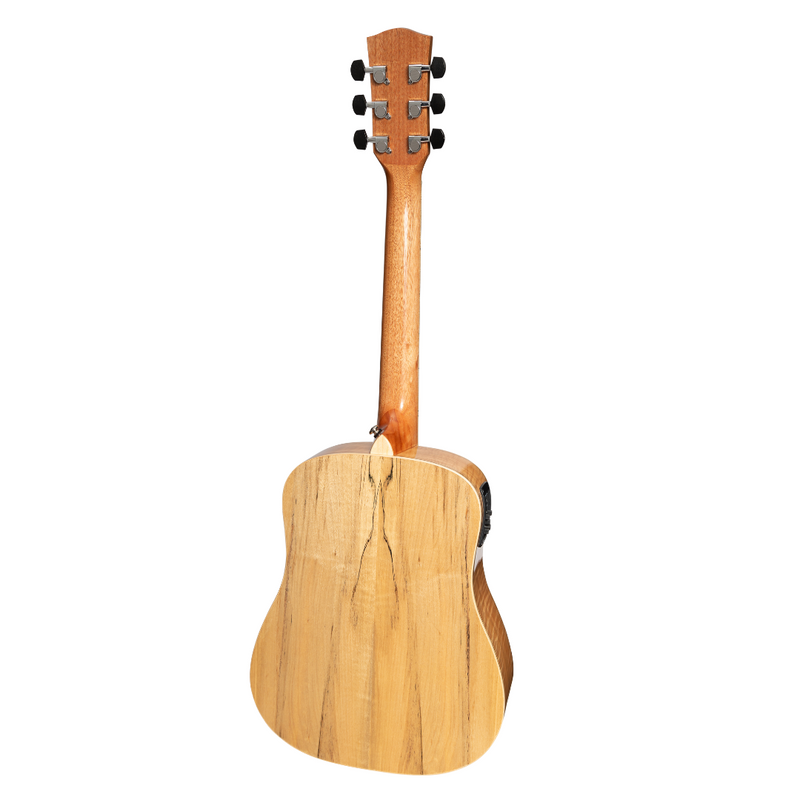-Martinez '31 Series' Spalted Maple Acoustic-Electric Babe Traveller Guitar (Natural Gloss)-Living Music
