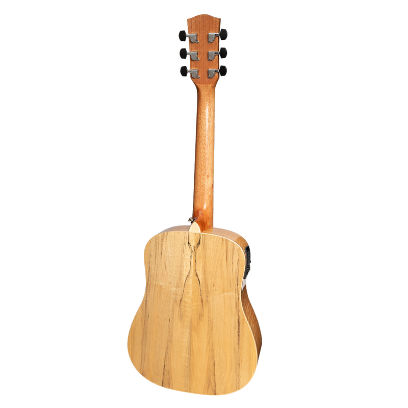 MBT-31SM-NGL-Martinez '31 Series' Spalted Maple Acoustic-Electric Babe Traveller Guitar (Natural Gloss)-Living Music