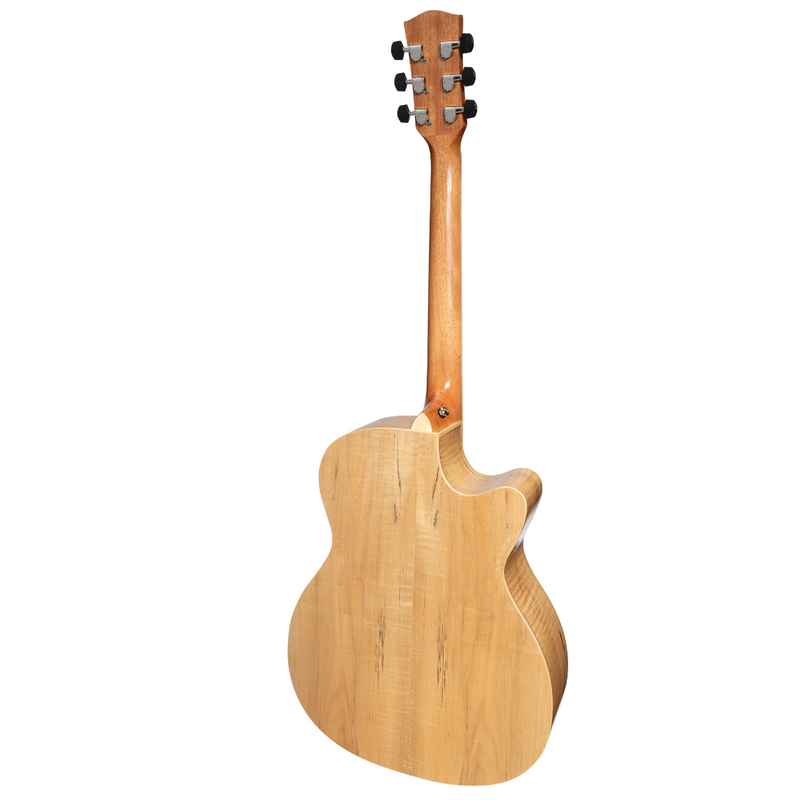 MFC-31SML-NGL-Martinez '31 Series' Spalted Maple Small Body Left Handed Acoustic-Electric Cutaway Guitar (Natural Gloss)-Living Music