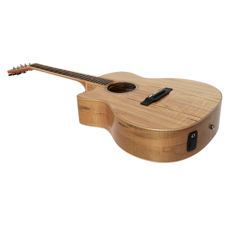 MFC-31SML-NGL-Martinez '31 Series' Spalted Maple Small Body Left Handed Acoustic-Electric Cutaway Guitar (Natural Gloss)-Living Music