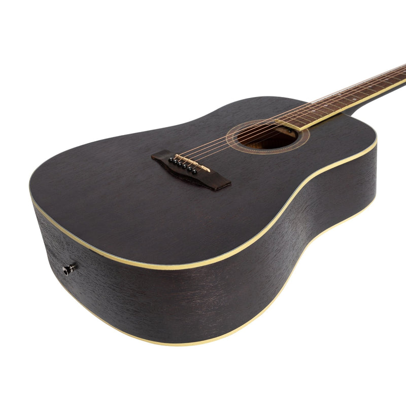 MD-41-BLK-Martinez '41 Series' Dreadnought Acoustic Guitar (Black)-Living Music