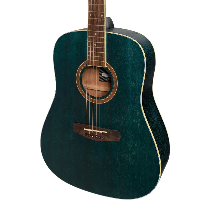 MD-41-BLU-Martinez '41 Series' Dreadnought Acoustic Guitar (Blue)-Living Music